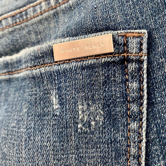 Never Worn! Mid-Rise Denim Destructed Slim Jeans - Picture 7 of 8